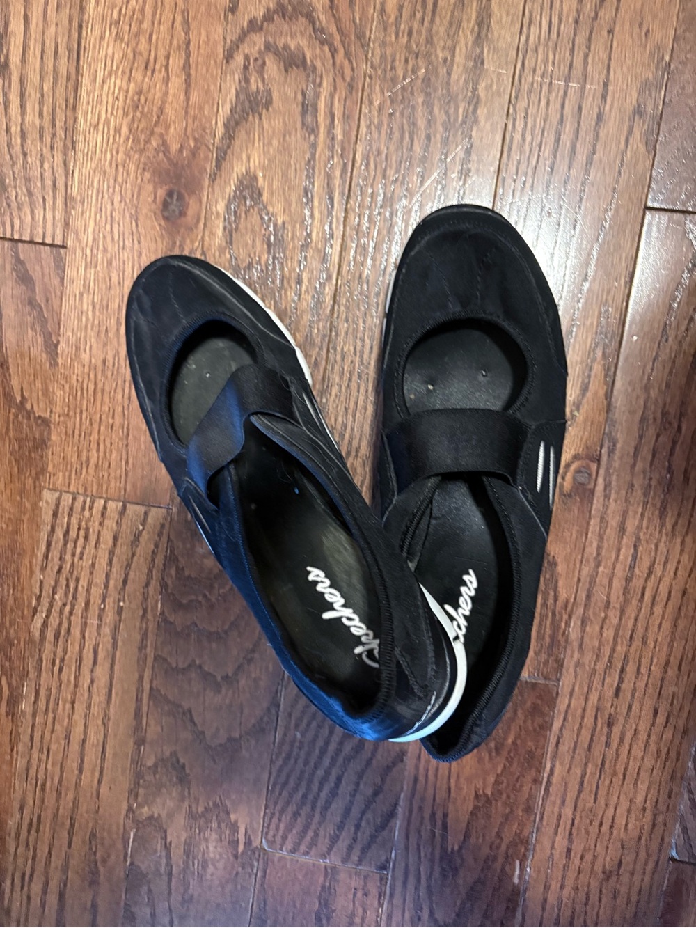 Skechers Women's Black Mary Jane Slip-On Sneakers
